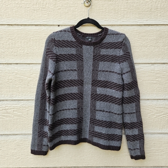 Ann Taylor gray and brown sweater angora alpaca size medium - Picture 1 of 6